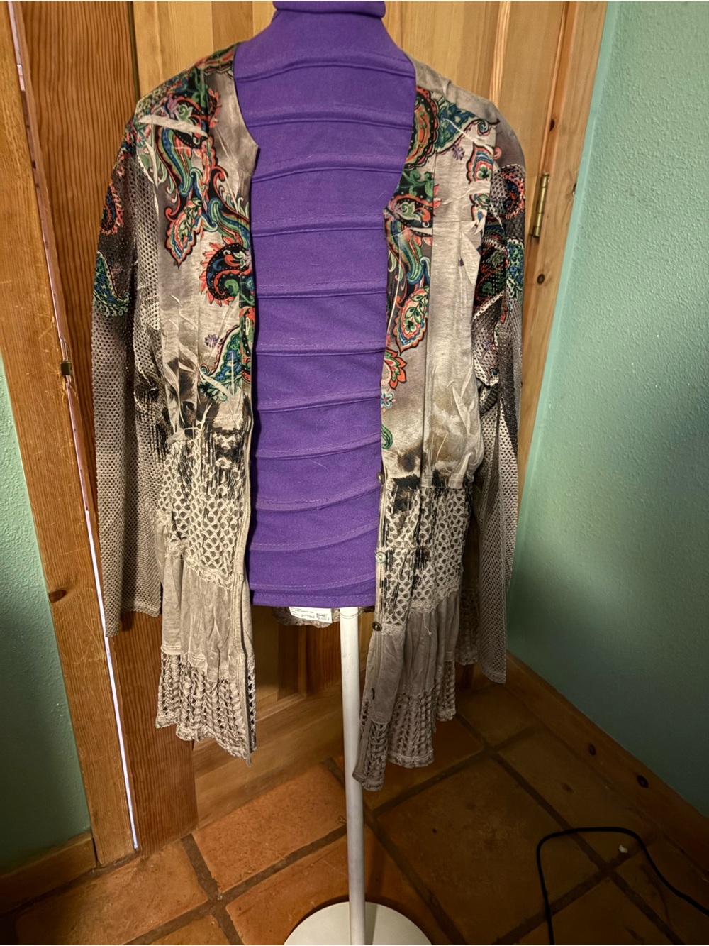 Women's Patterned Open-Front kimono